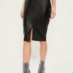 Styled & Disturbed Missguided Faux Leather Midi Skirt