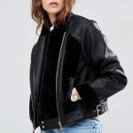 Styled & Disturbed Creatures of Comfort Asos Leather Look Biker Jacket with Fur Panels