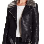 Styled & Disturbed Creatures of Comfort Rachel Roy Faux Leather Jacket wtih Faux Fur Collar