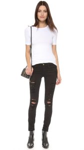 Styled & Disturbed Frame Le Color Rip Skinny Jeans